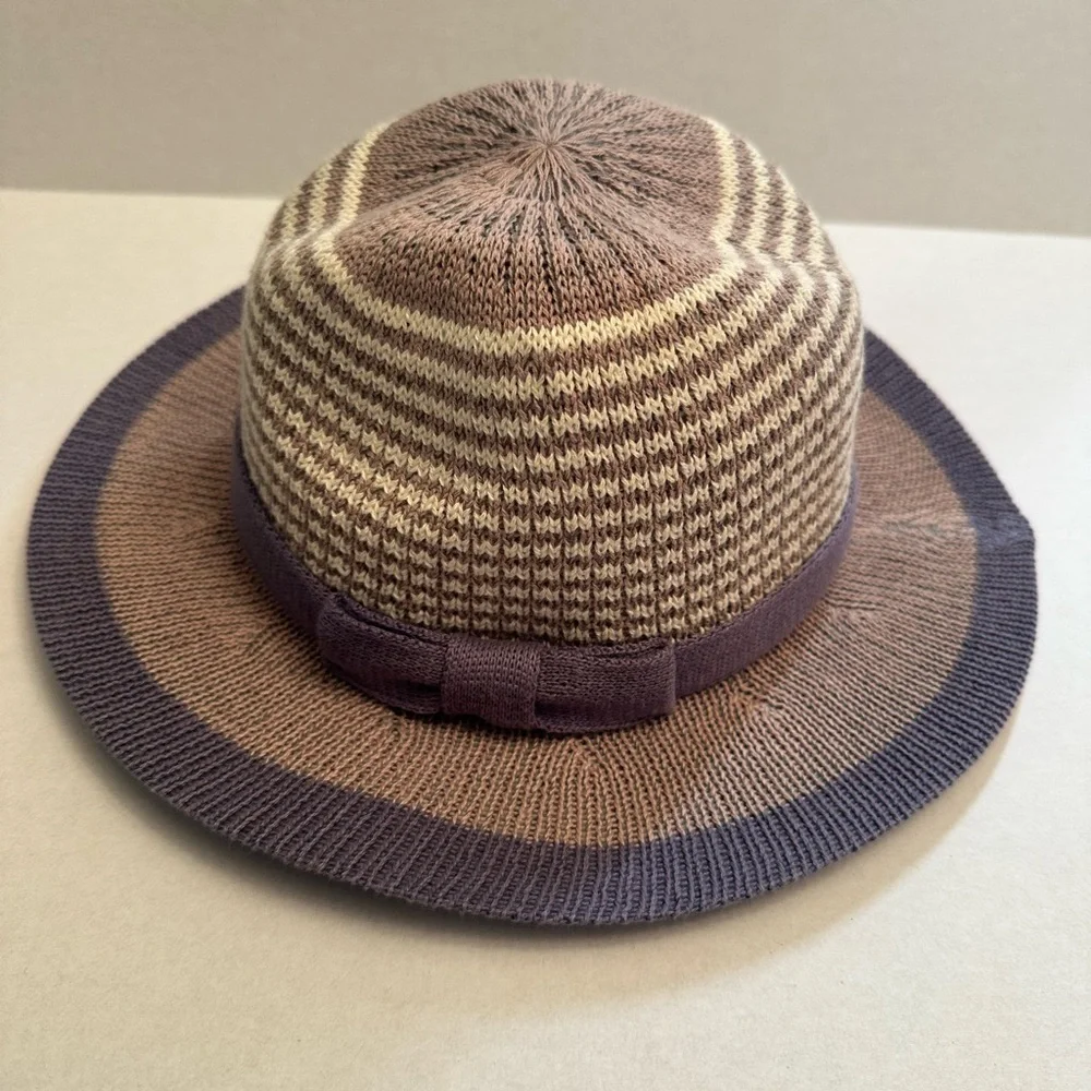 San Diego Hat Company Youth 5-7‎ Year Old Bowler Sun Hat Blue Ivory Bow